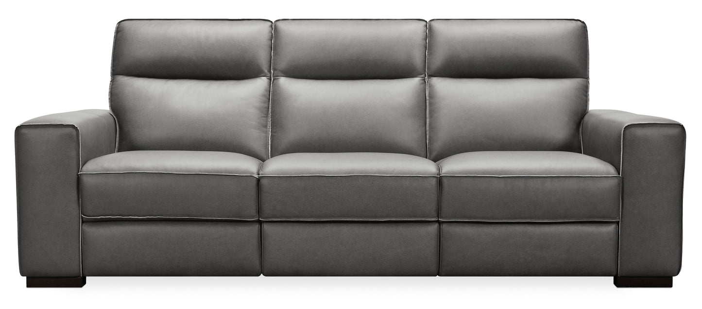 Braeburn leather sofa w/pwr recline pwr headrest