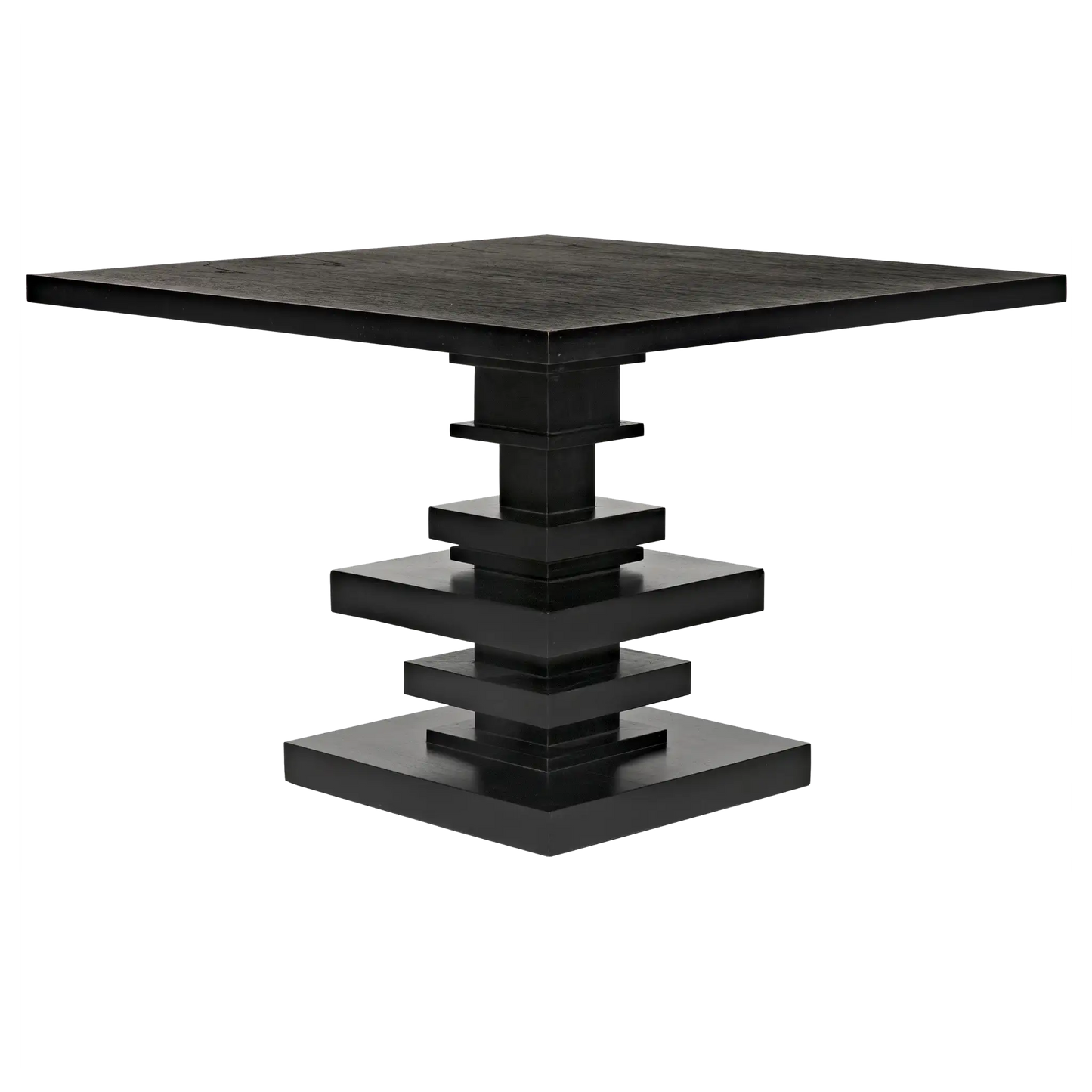 Corum square table, hand rubbed black