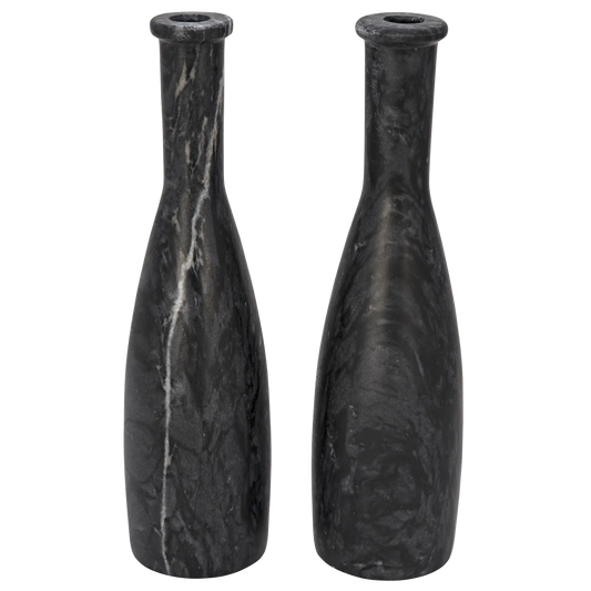 Moris decorative candle holder, set of 2, black