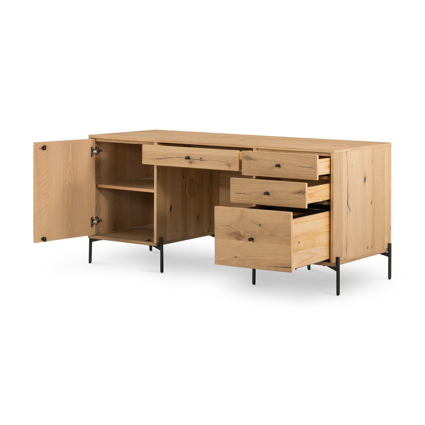 Eaton executive desk-light oak resin