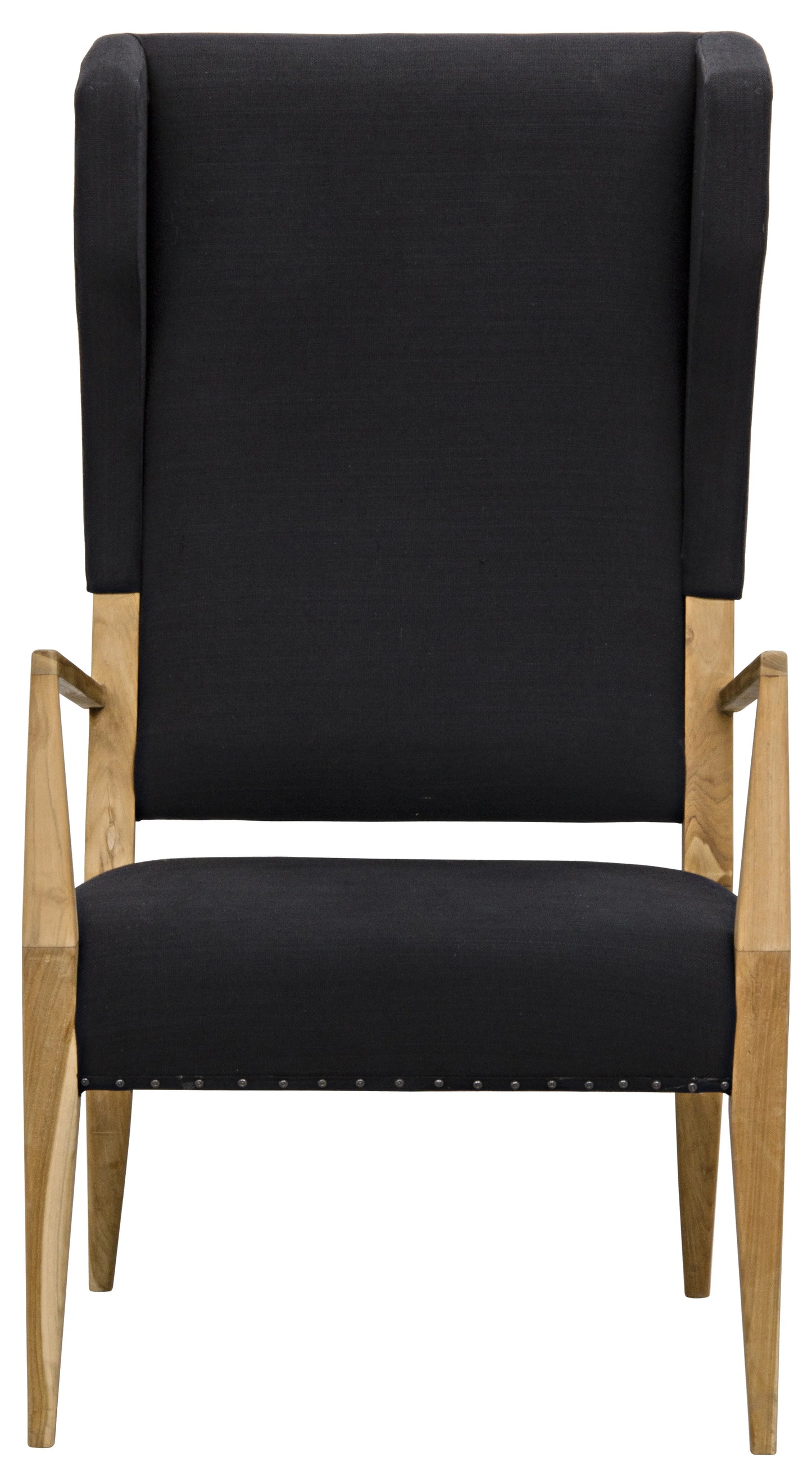 Narciso chair, teak with black woven fabric