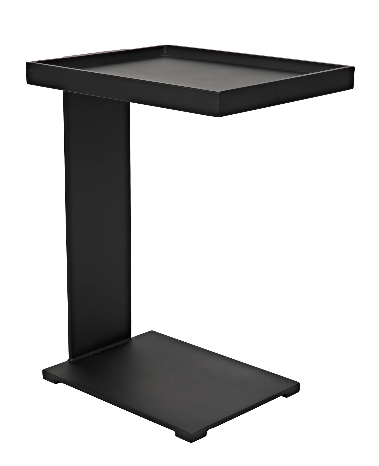 Ledge all metal side table, black steel