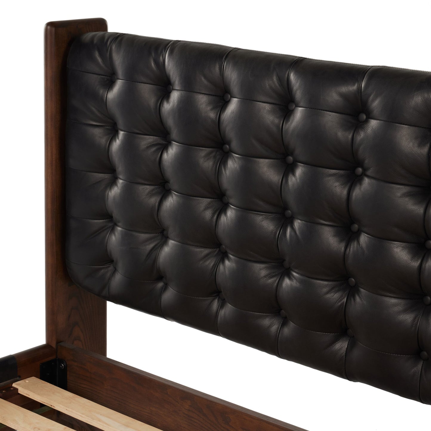 Halston bed: terra brown ash-heirloom black-terra brown ash veneer-king