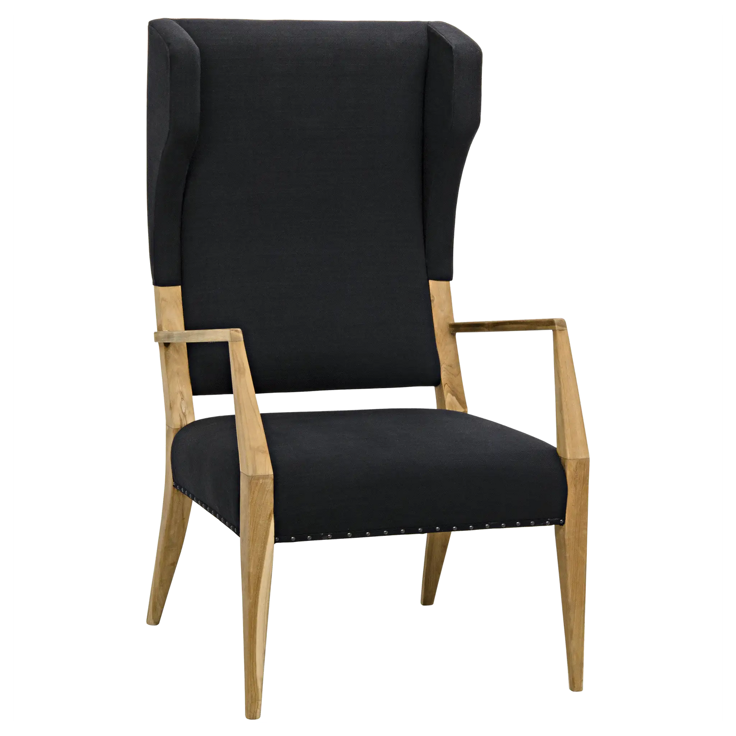 Narciso chair, teak with black woven fabric