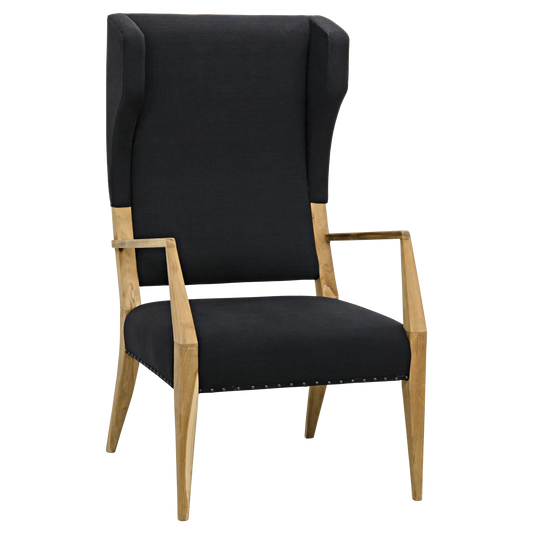 Narciso chair, teak with black woven fabric