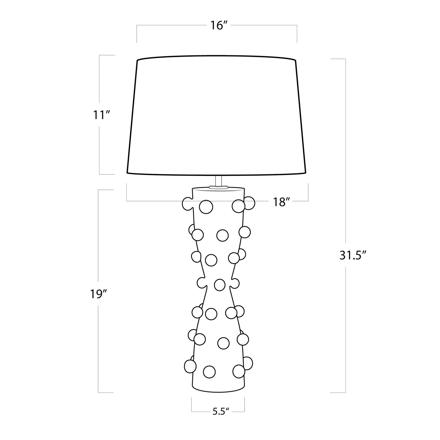 Pom pom ceramic table lamp