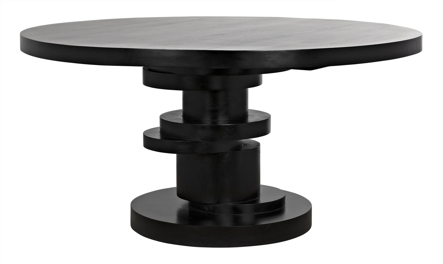 Hugo dining table, hand rubbed black