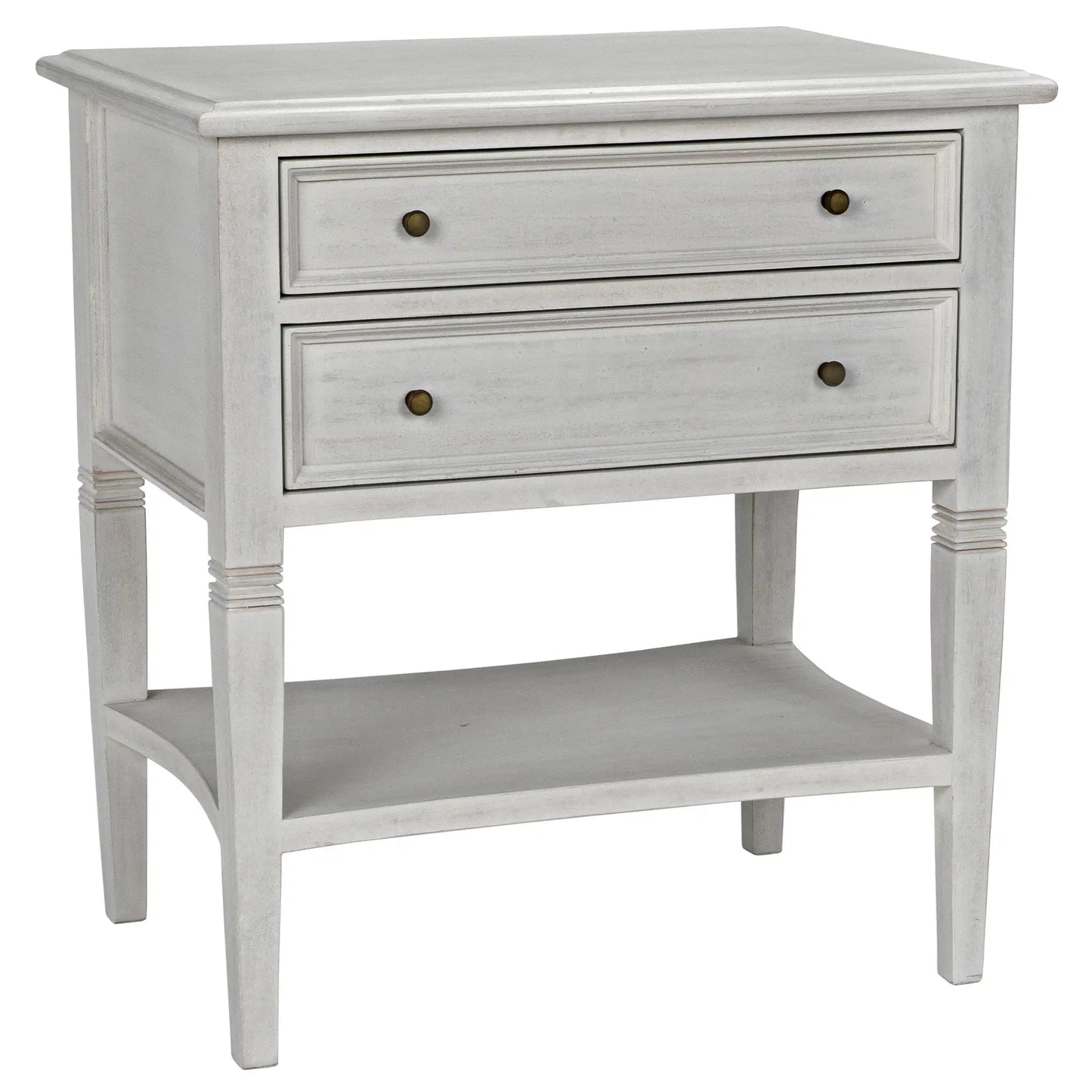 Oxford 2-drawer side table, white wash