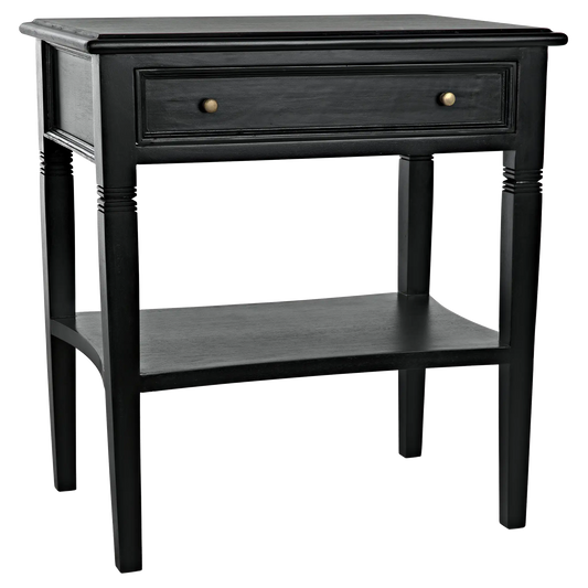 Oxford 1-drawer side table, hand rubbed black