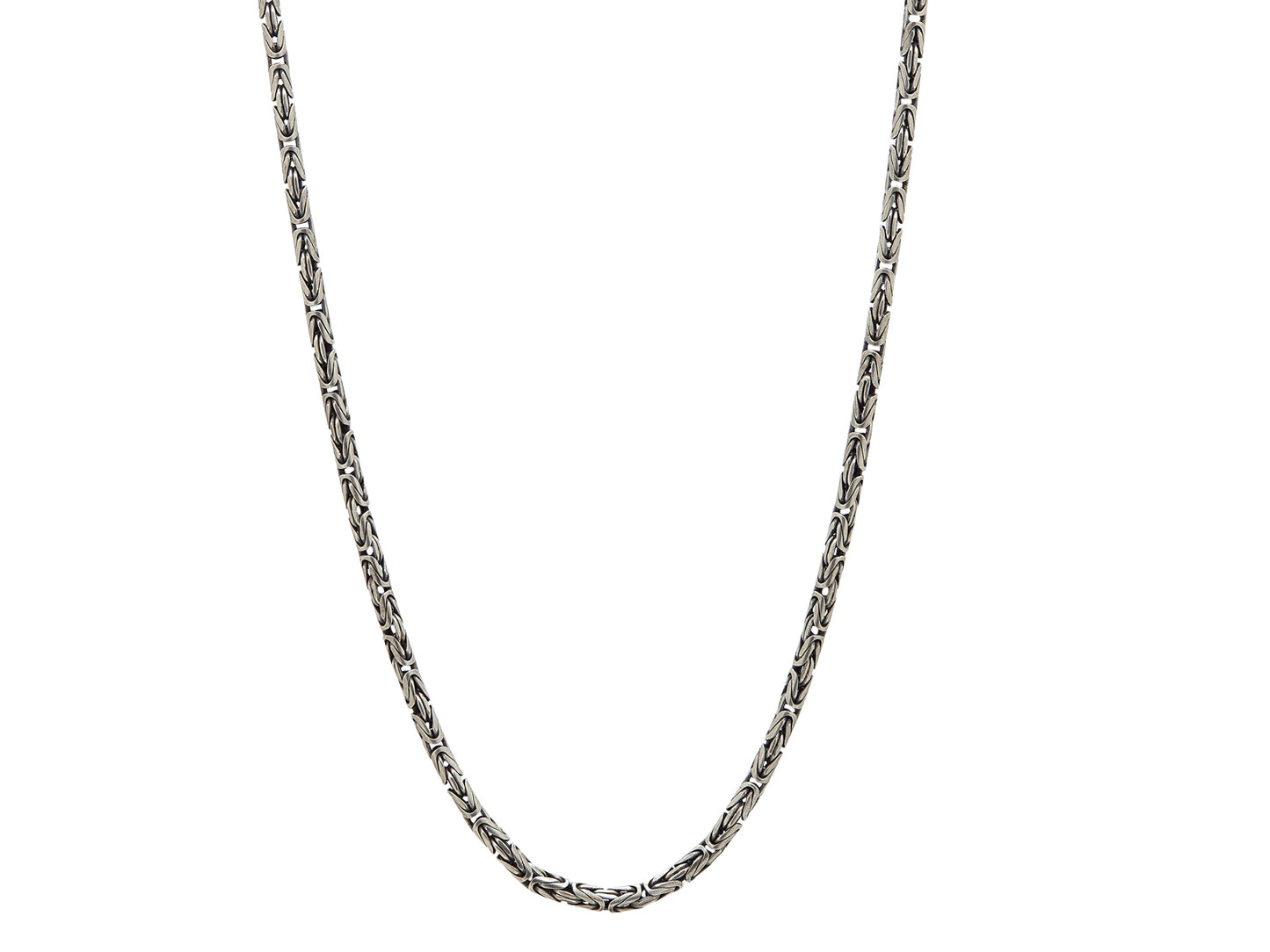 Link necklace in sterling silver, woven, from the artisan collection 24 inches