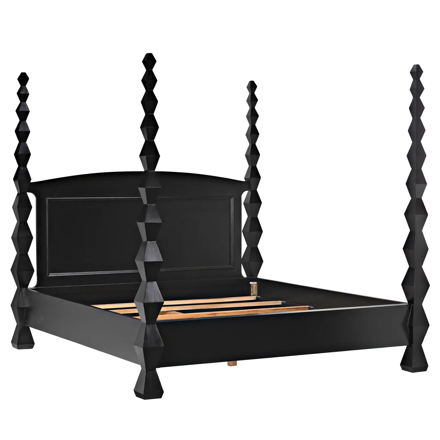 Brancusi bed, eastern king, hand rubbed black