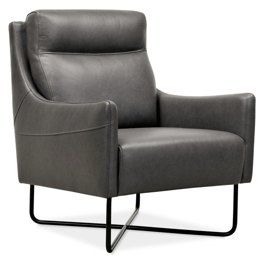 Efron club chair w/ black metal base