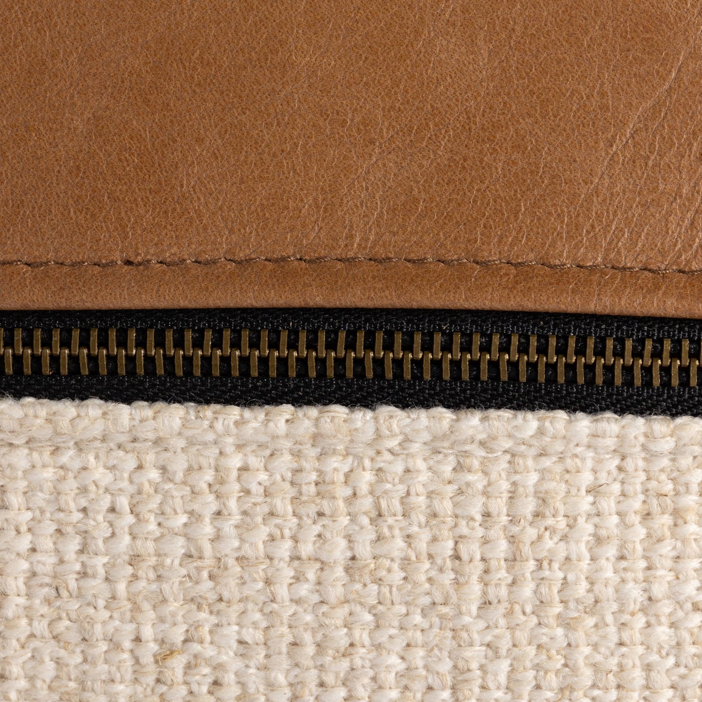 Leather & linen pillow-buttersctch-16x24