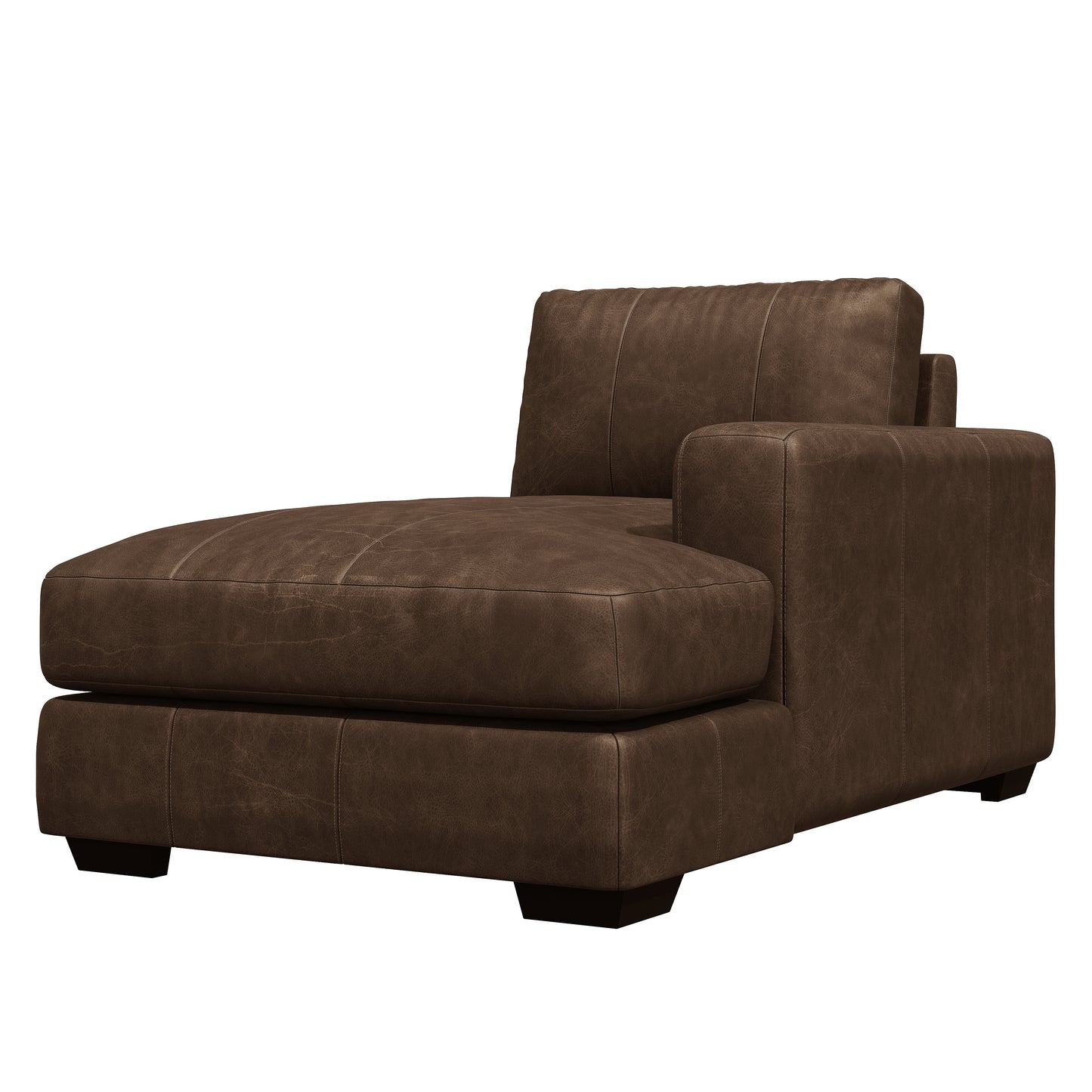 Dawkins leather right arm chaise