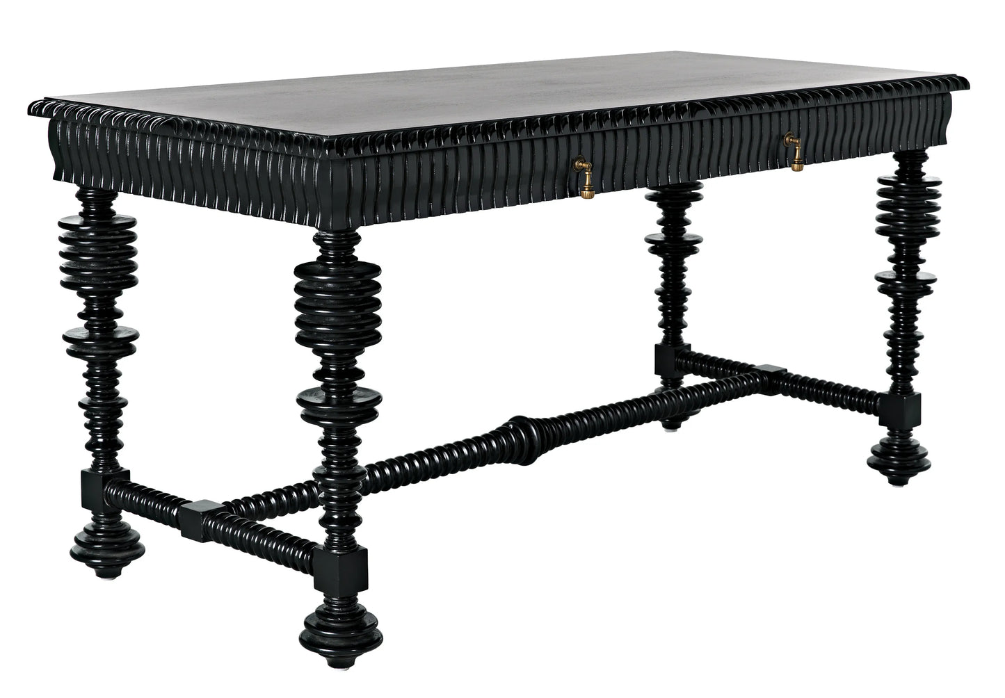 Portuguese desk, hand rubbed black