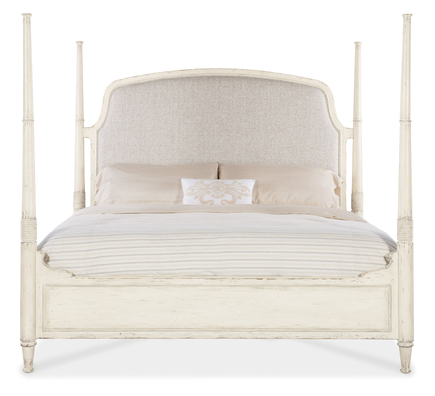 Americana queen upholstered poster bed