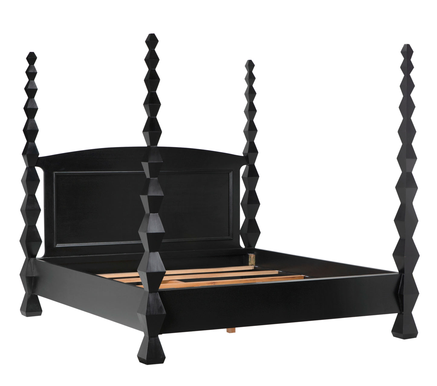 Brancusi bed, queen, hand rubbed black