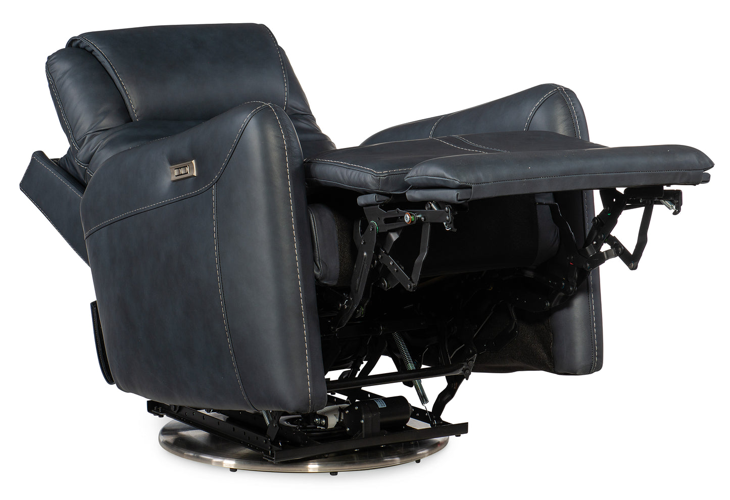 Steffen swivel power recliner with power headrest