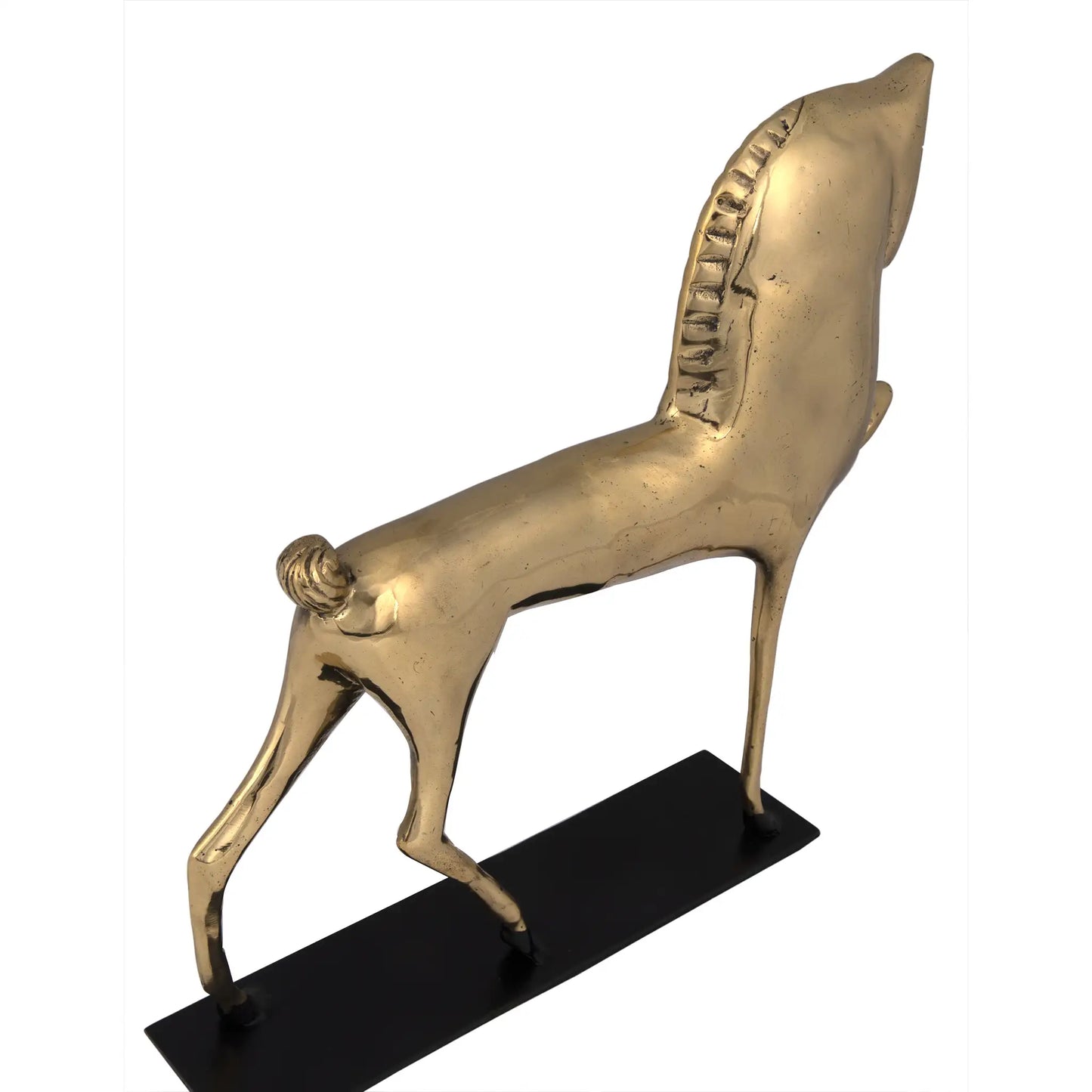 Horse on stand, brass