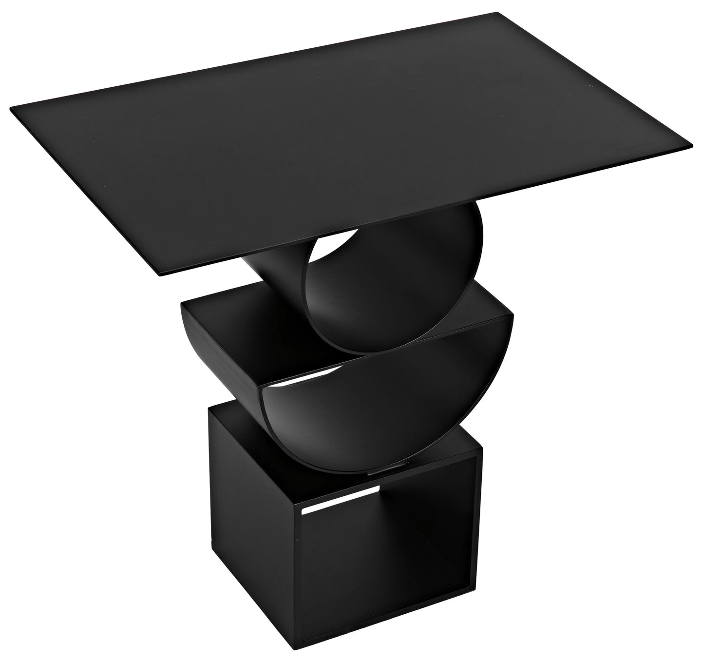 Shape side table, black steel