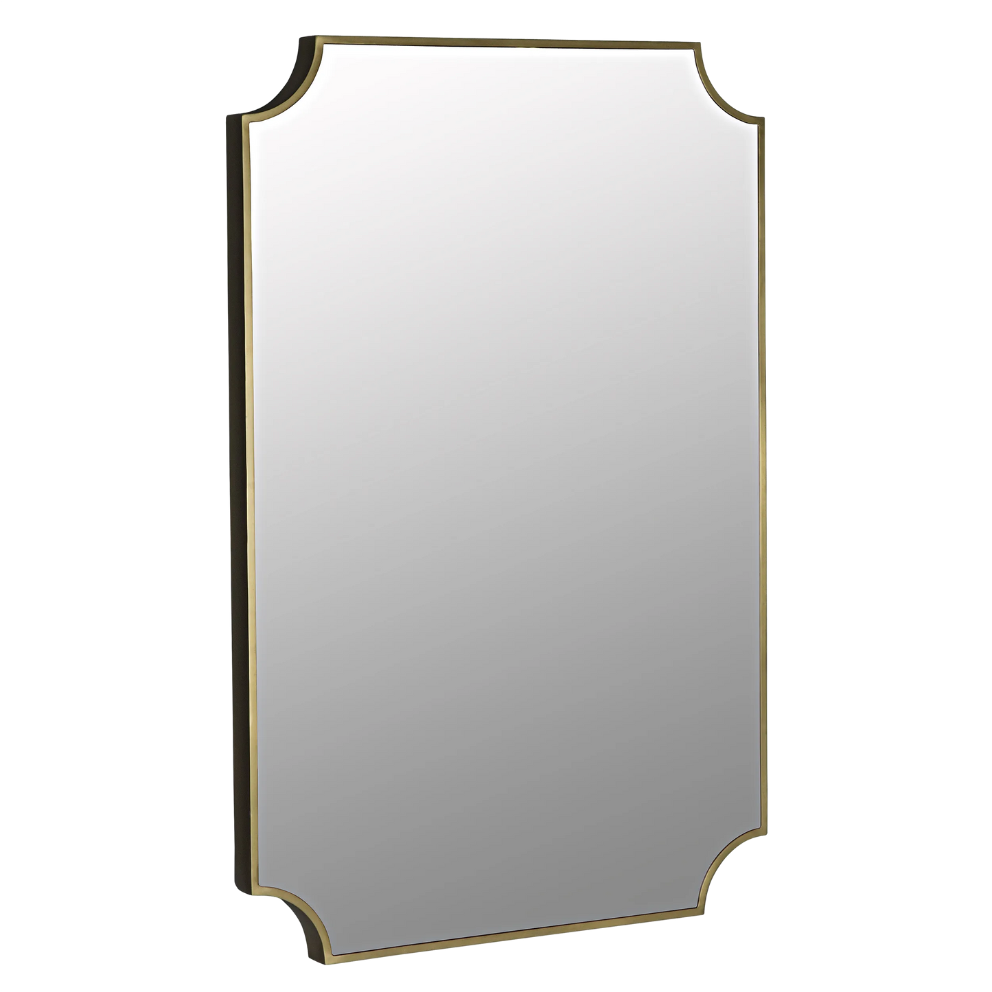 Convexed mirror, steel, antique brass