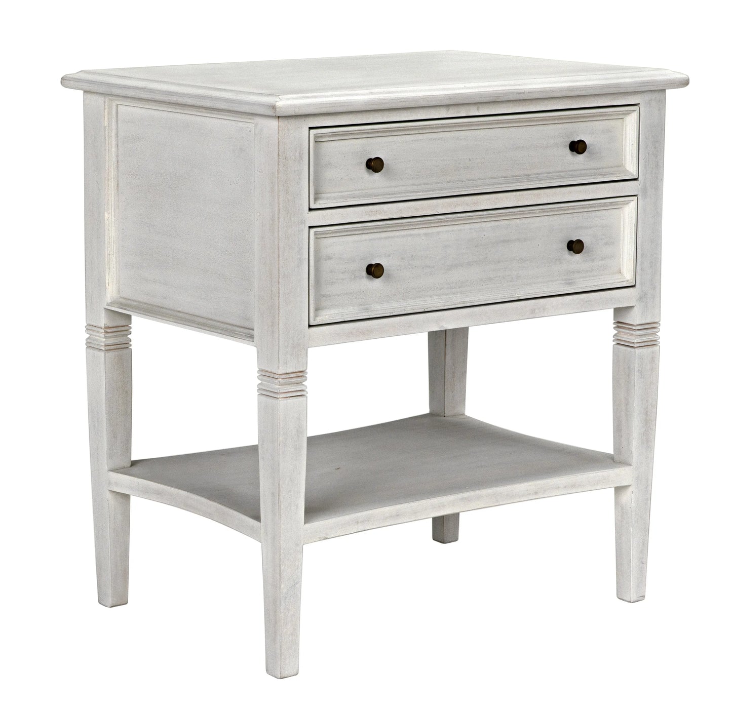 Oxford 2-drawer side table, white wash