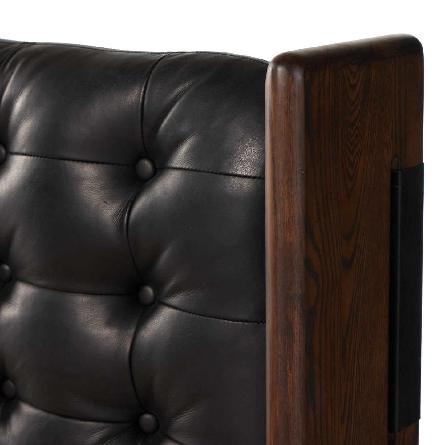 Halston bed: terra brown ash-heirloom black-terra brown ash veneer-king