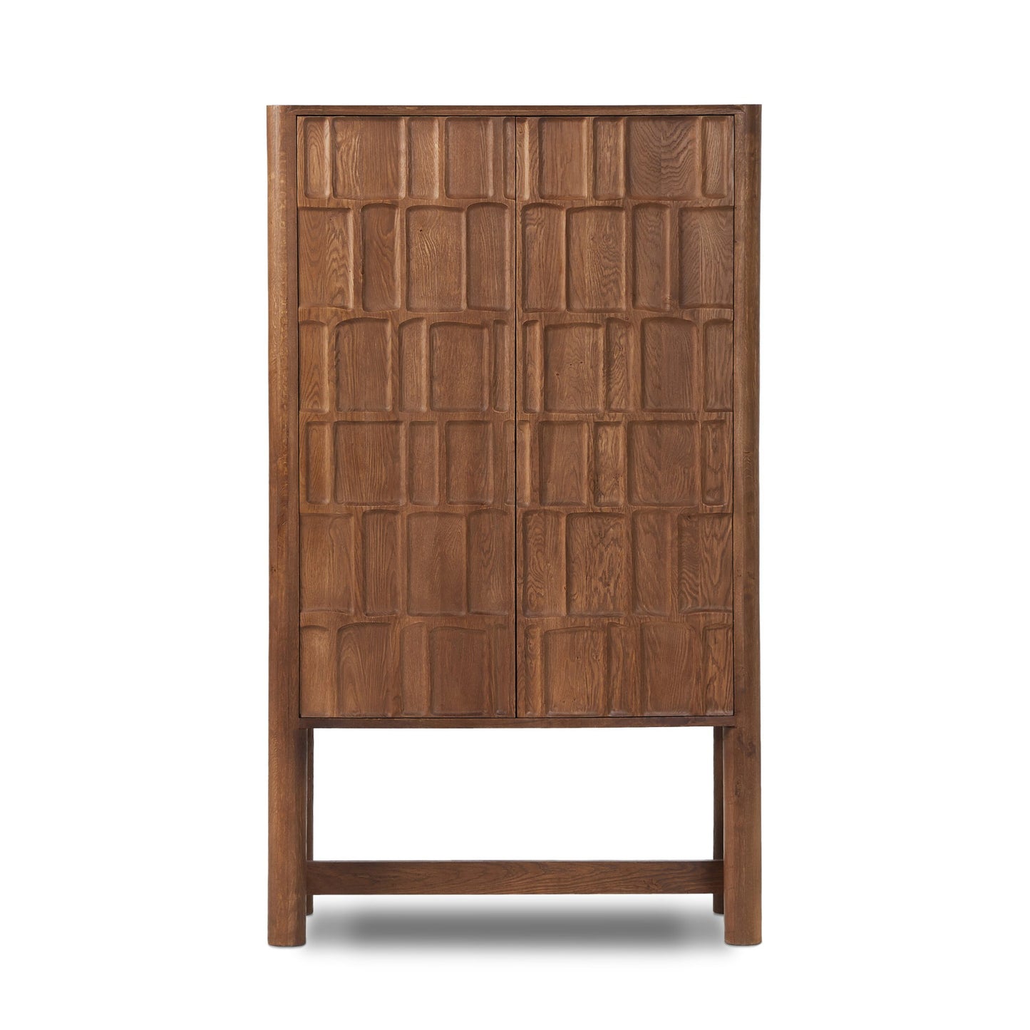 Ezri cabinet: cocoa oak-carved cocoa oak