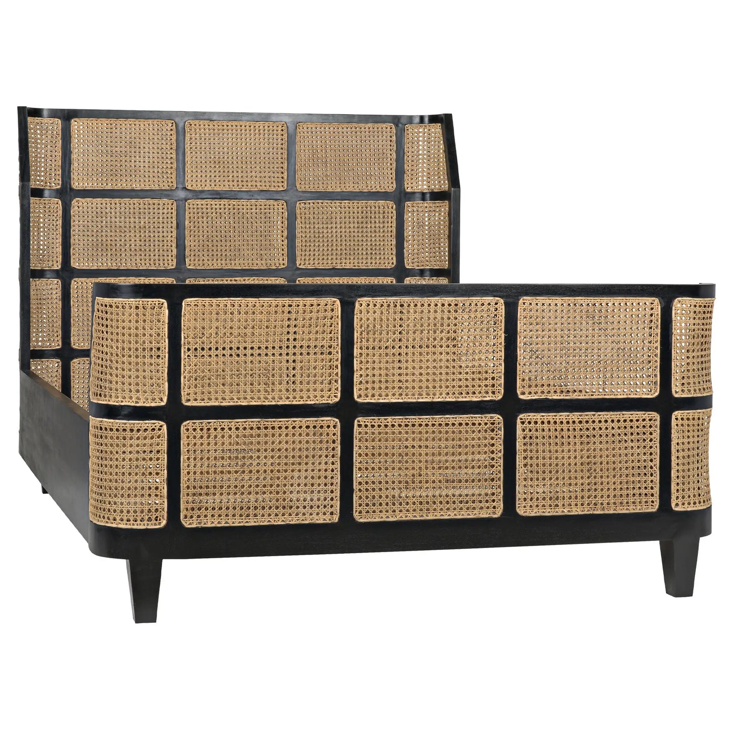 Porto bed, queen, hand rubbed black