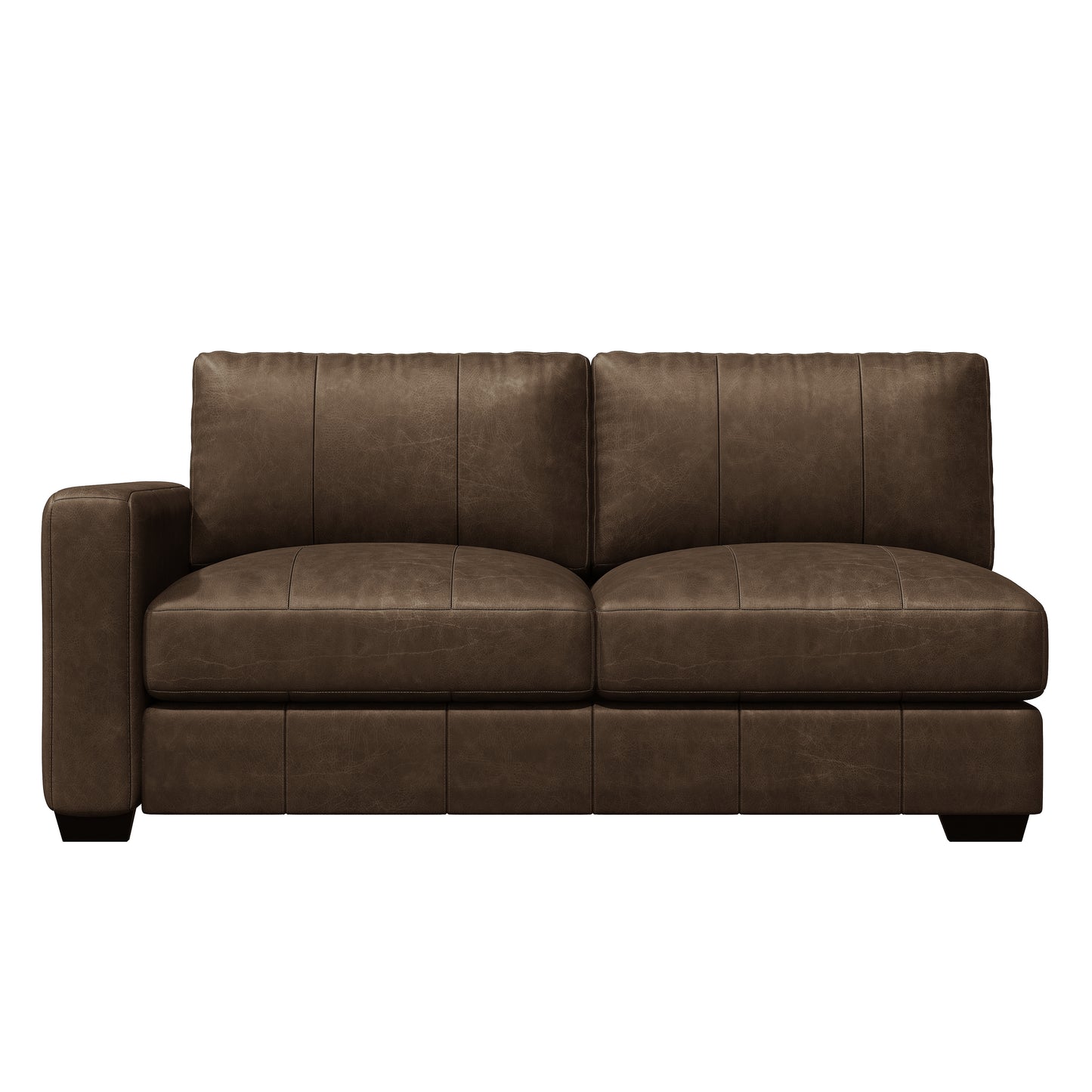 Dawkins leather left arm loveseat