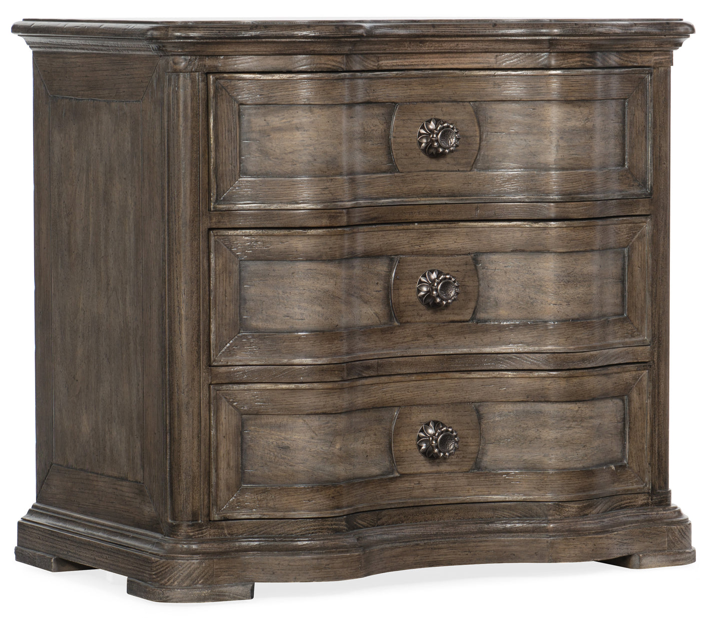 Woodlands three-drawer nightstand