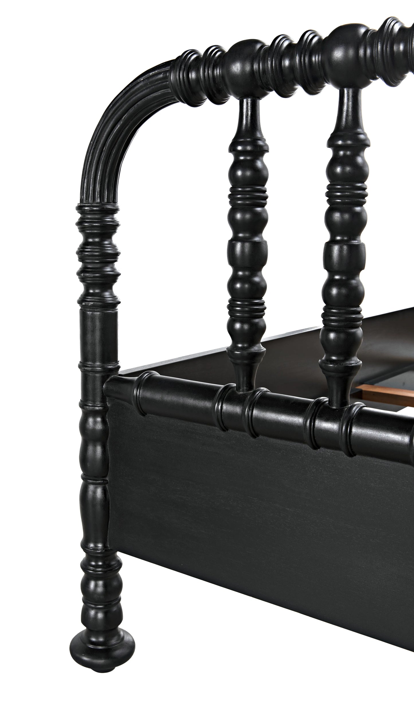 Bachelor bed, queen, hand rubbed black