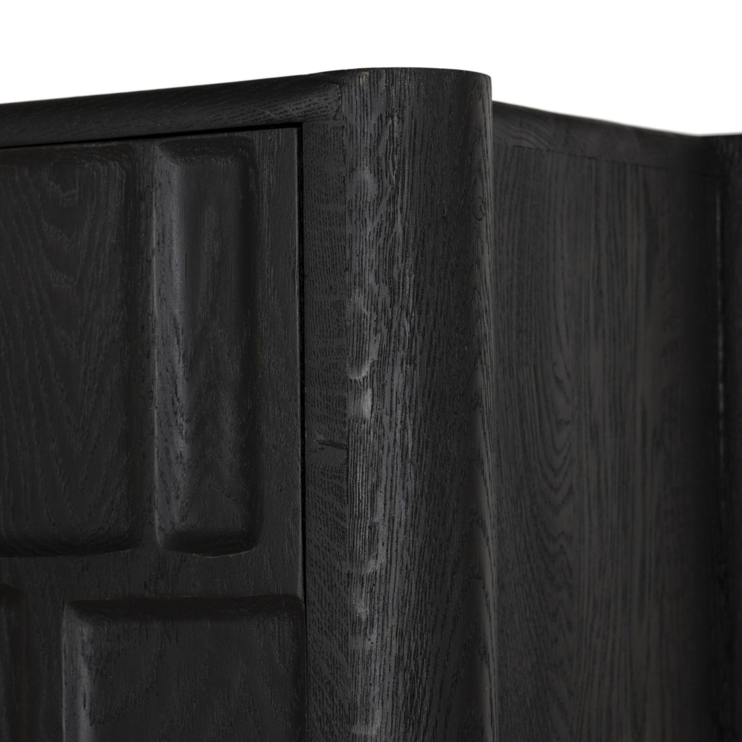 Ezri cabinet: black oak-carved black oak