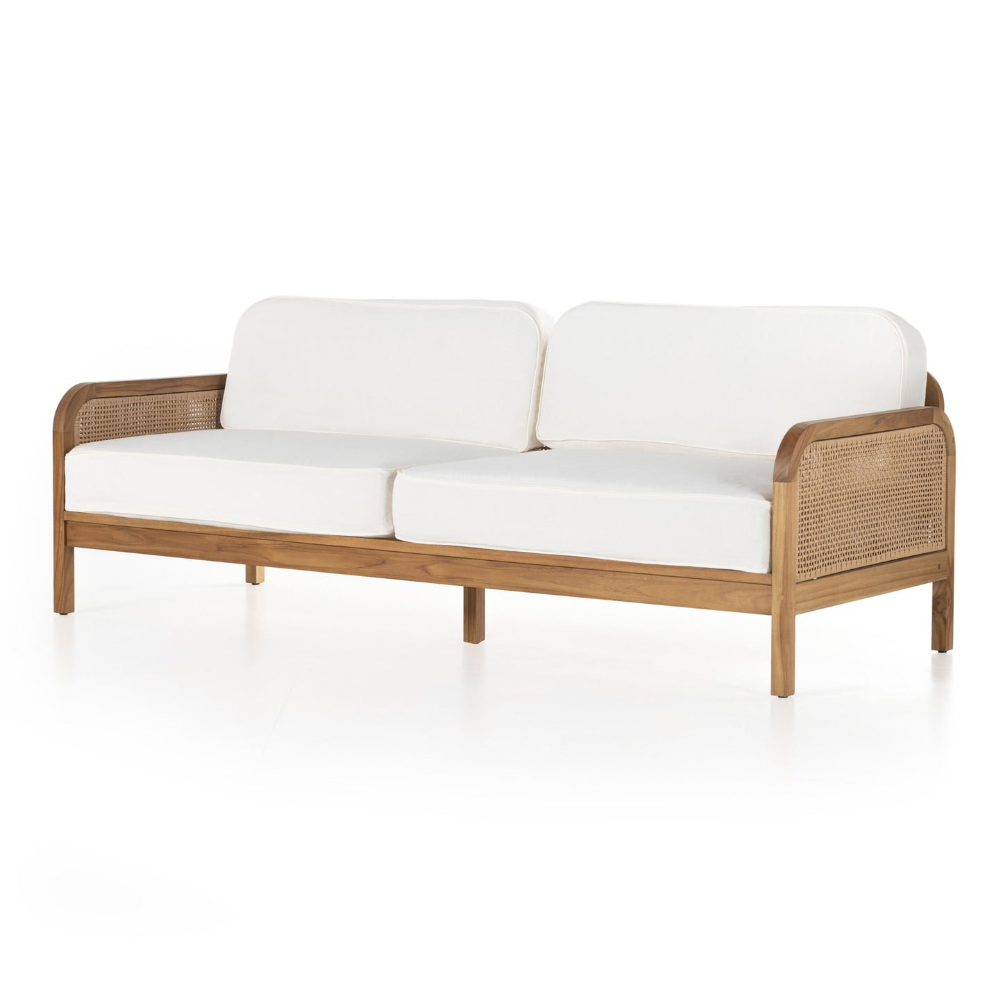 Merit outdoor sofa 90" - natural teak-fsc-faux rattan-venao ivory