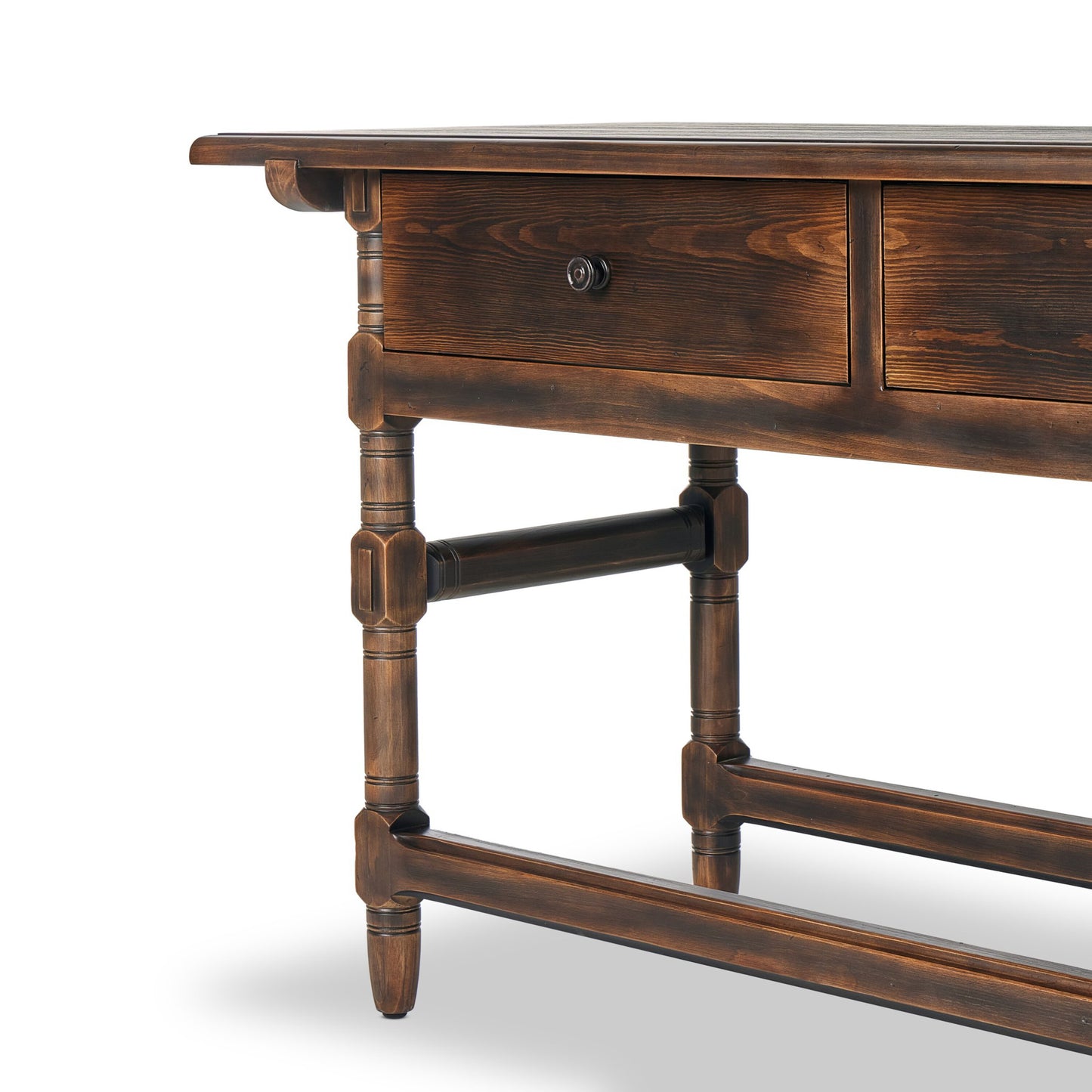 Colonial table: aged brown-aged brown veneer-aged brown