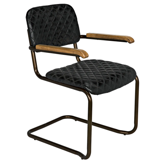 0045 arm chair, vintage black leather