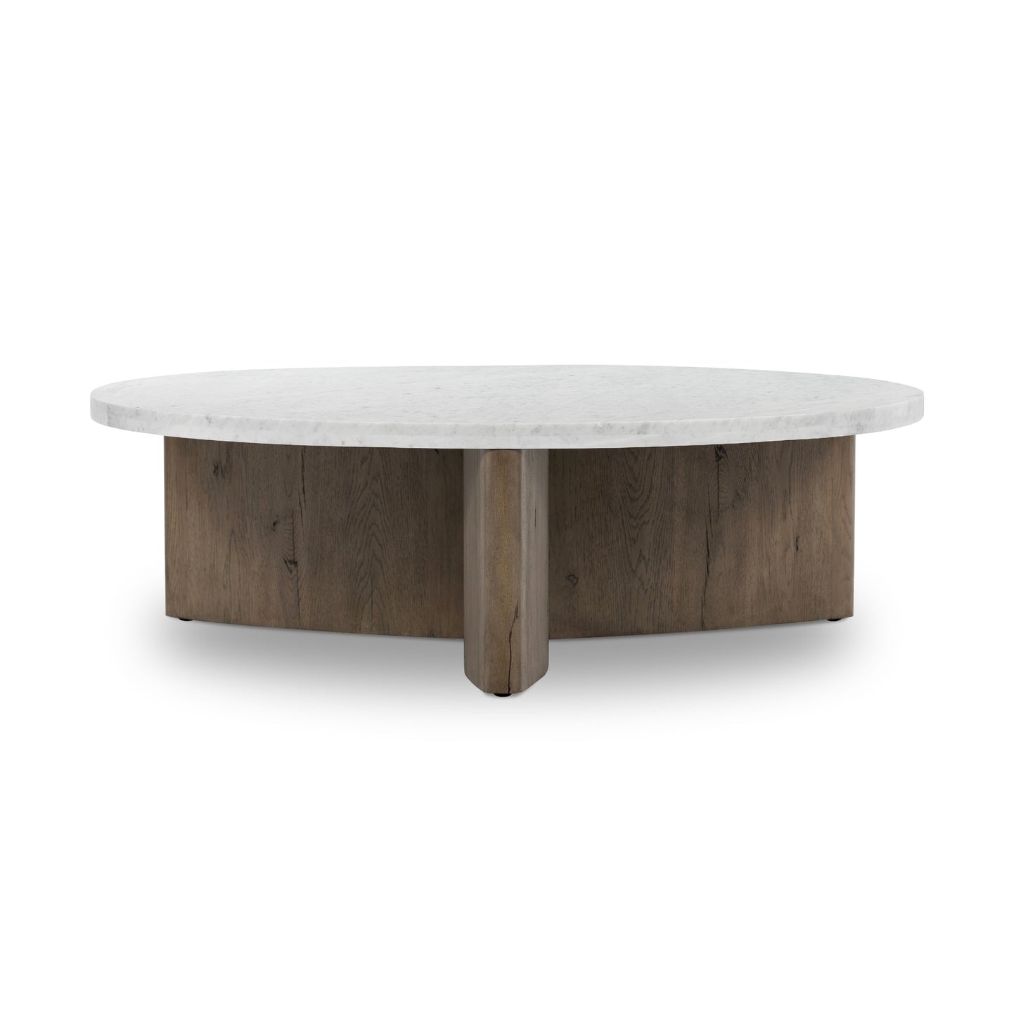 Toli coffee table - italian white marble/rustic grey veneer-rustic grey