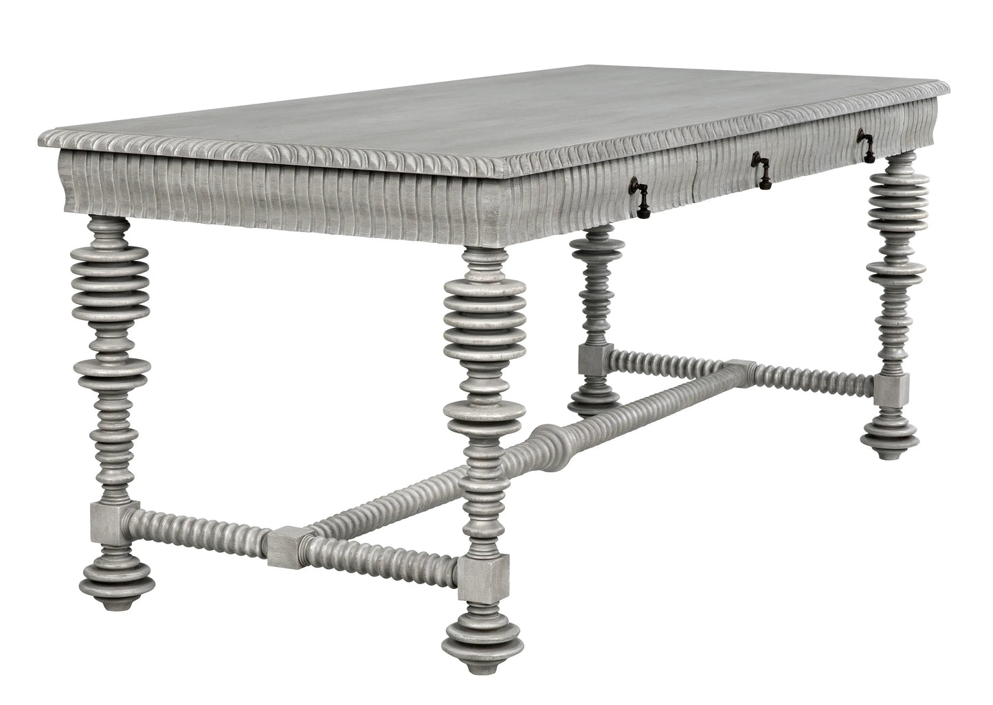 Portuguese desk, distressed grey