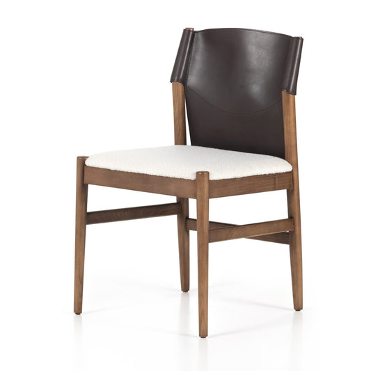 Lulu armless dining chair-espresso lthr