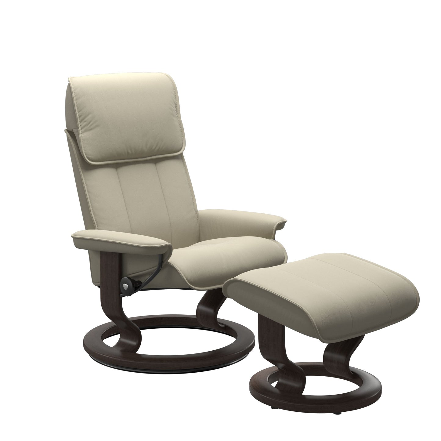 Stressless® admiral (l) classic base recliner with ottoman