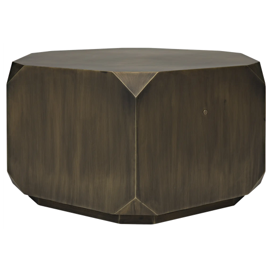 Tytus coffee table, steel with aged brass finish