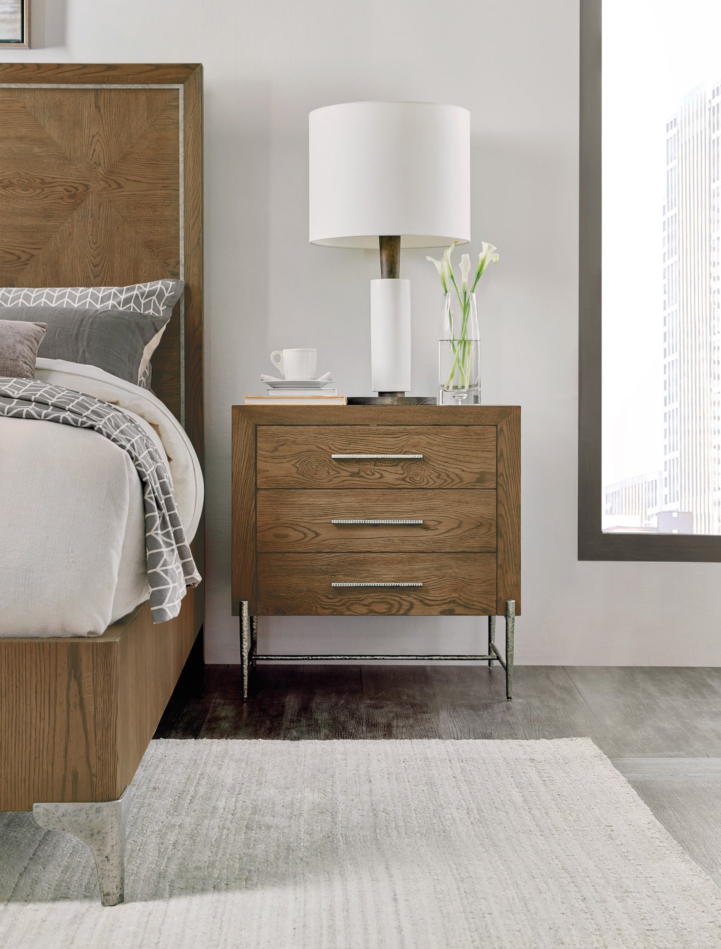 Chapman three-drawer nightstand