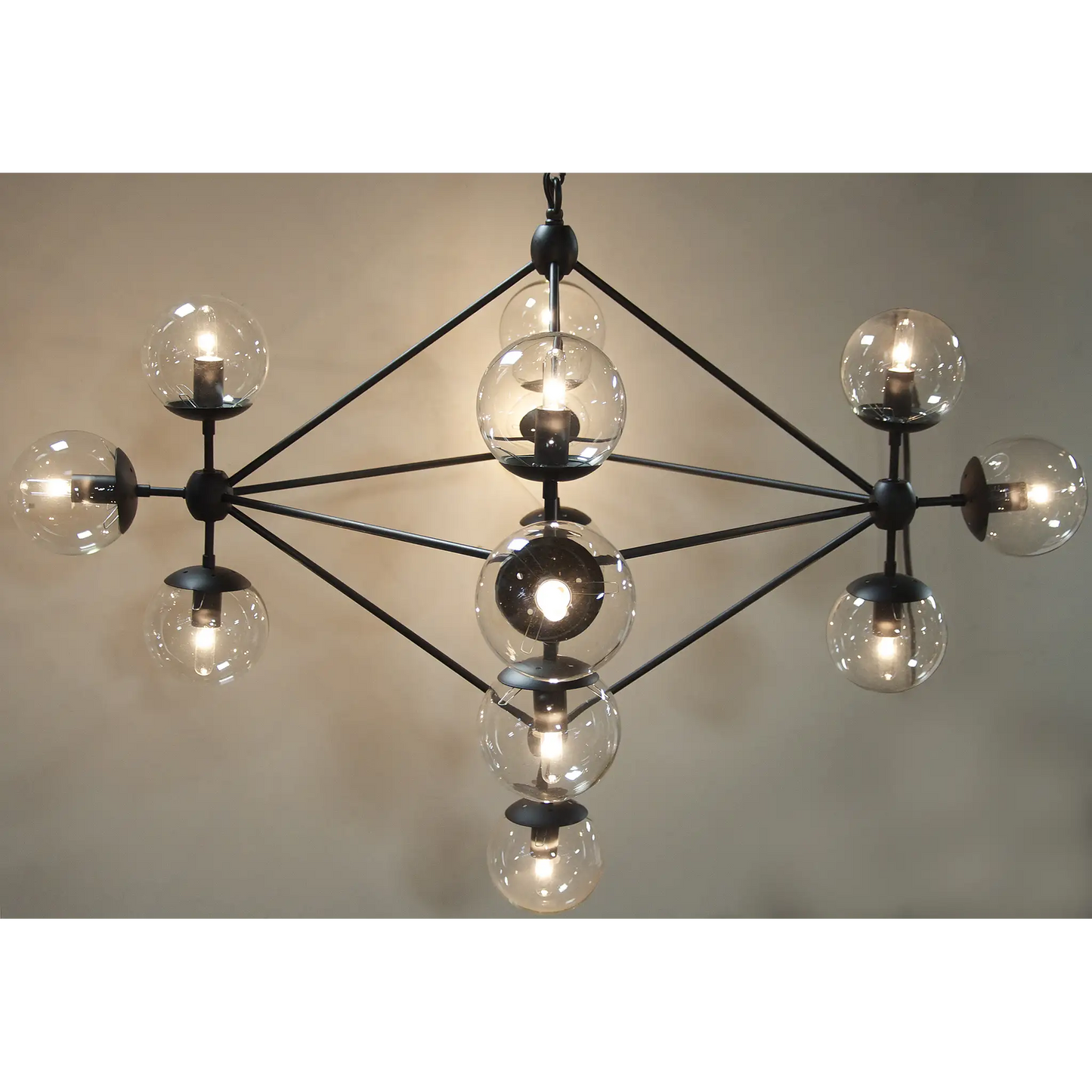 Pluto chandelier, small, black steel