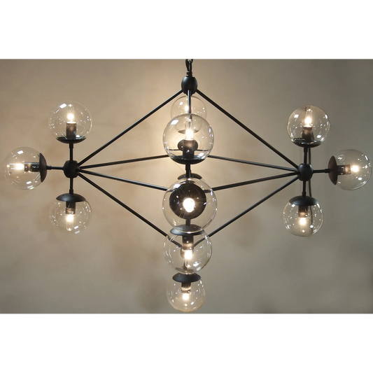 Pluto chandelier, small, black steel