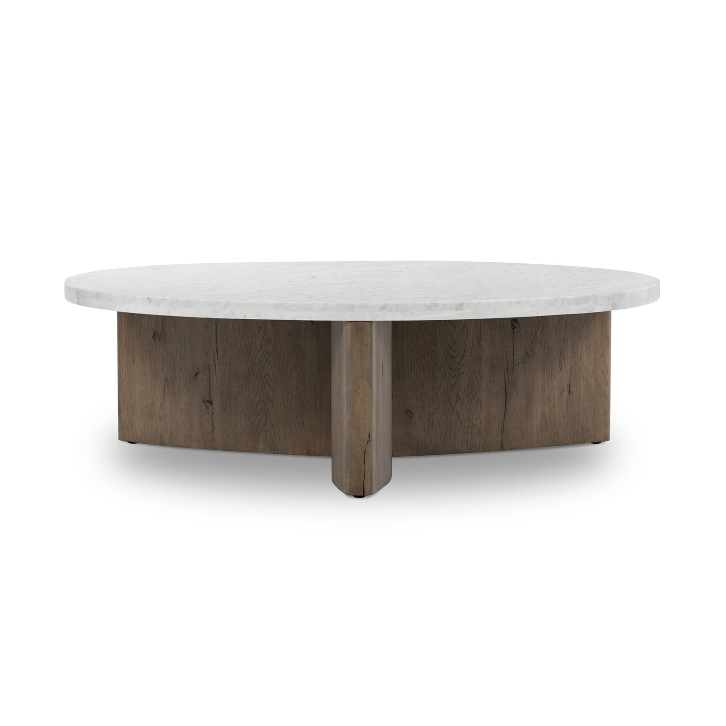 Toli coffee table - italian white marble/rustic grey veneer-rustic grey