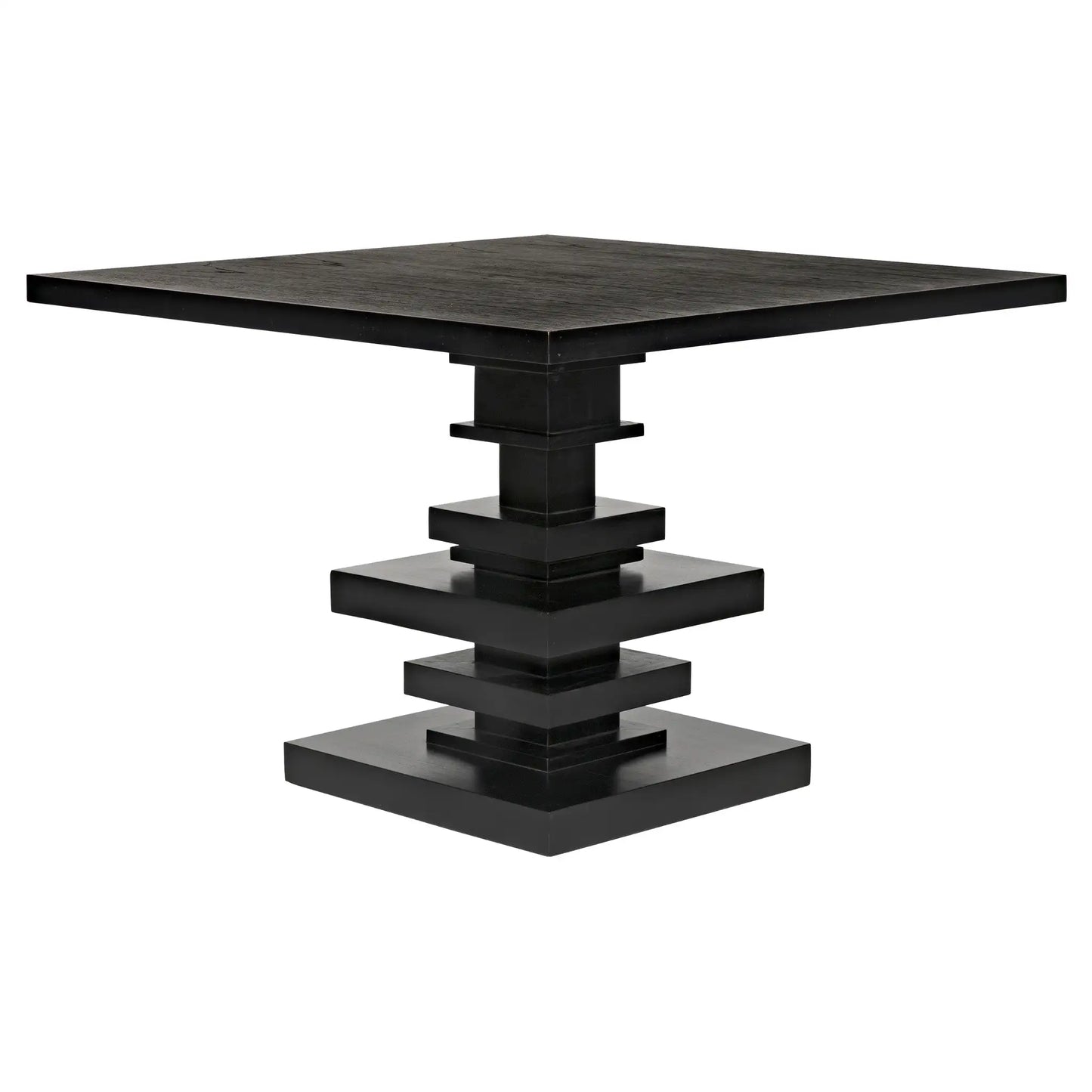 Corum square table, hand rubbed black