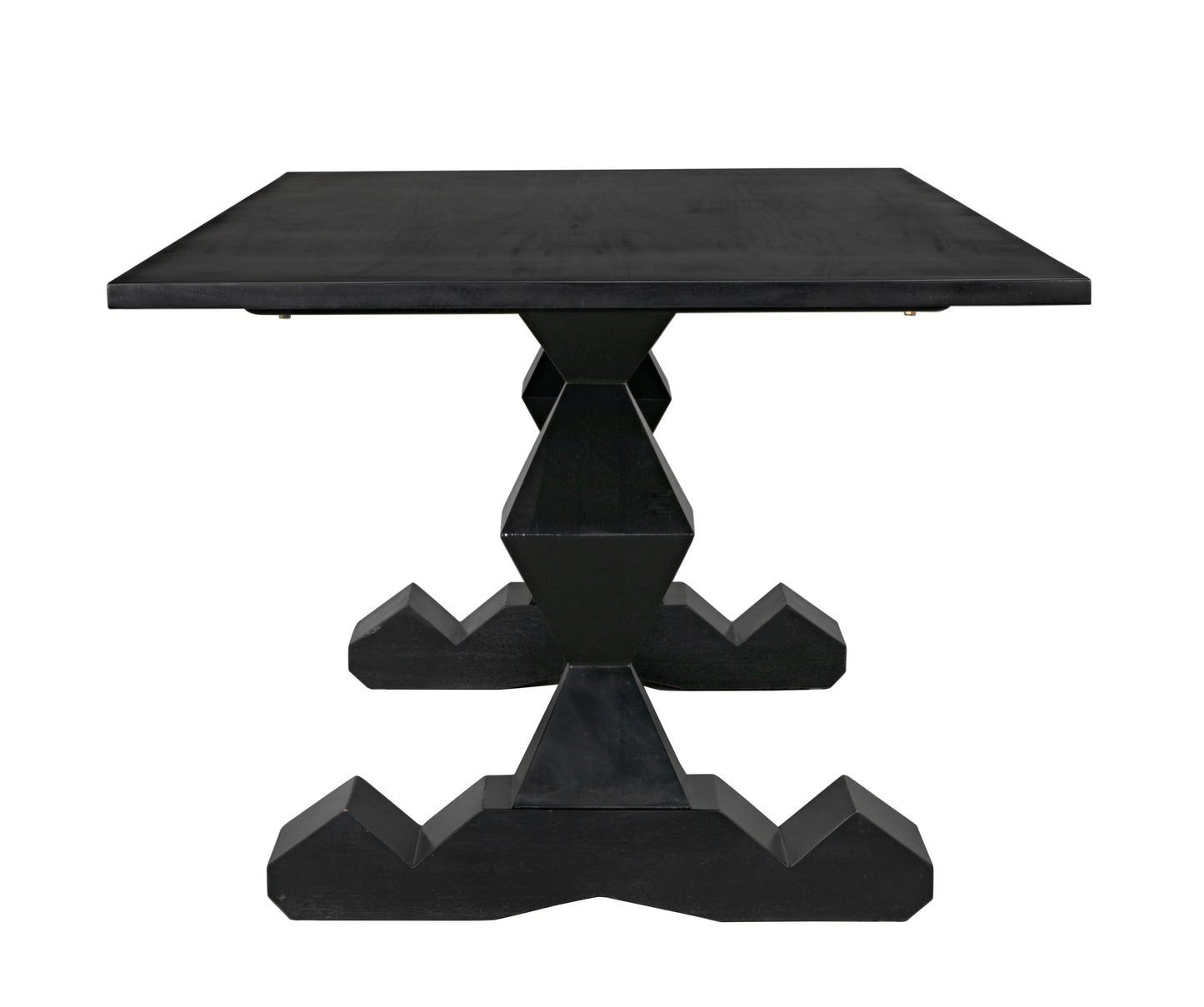 Madeira dining table, hand rubbed black