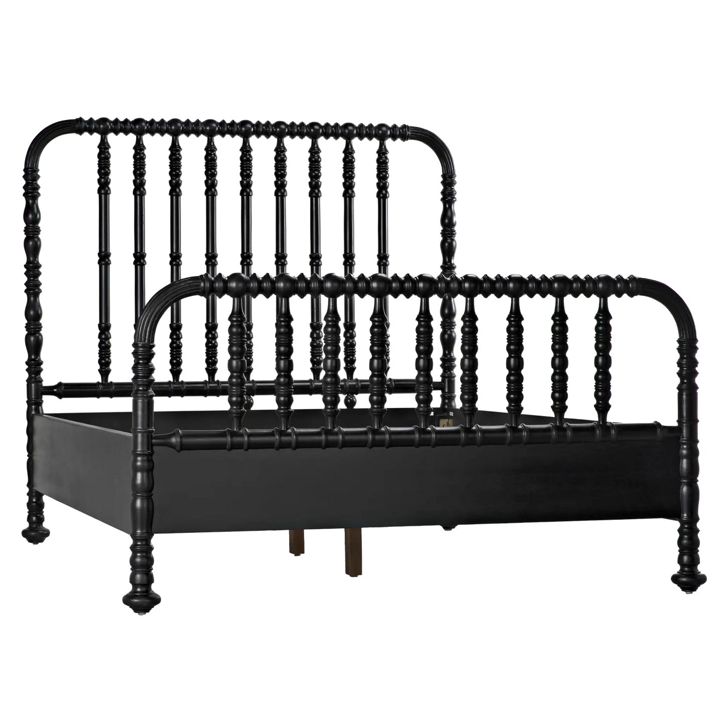 Bachelor bed, queen, hand rubbed black