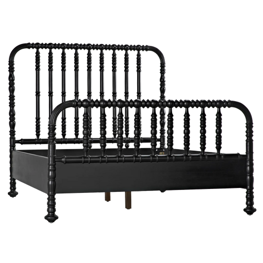 Bachelor bed, queen, hand rubbed black