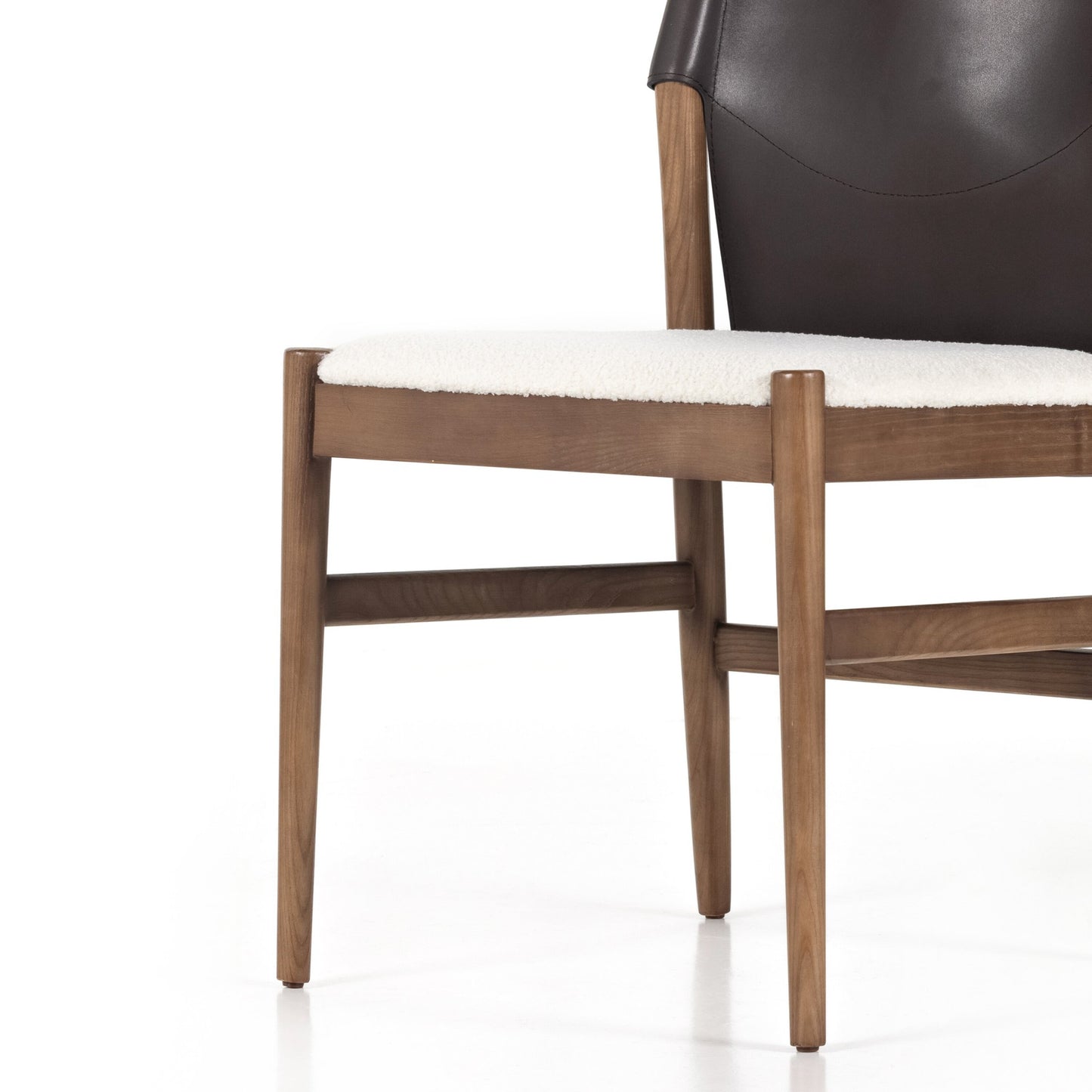 Lulu armless dining chair-espresso lthr